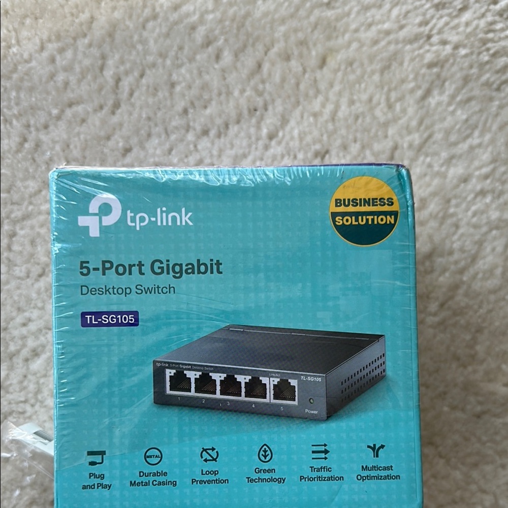 TP-Link Black Wired Router with 5-Port Gigabit Capability